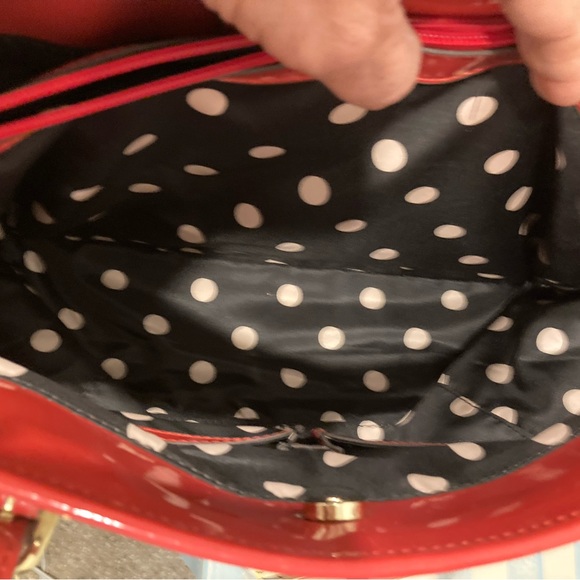 Anne Klein Cream Canvas Tote Bag with Red Patent Trim Bundle - Picture 12 of 14